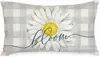 Transfronterizo Nuevo Primavera y Verano Girasol Coche Helado Flor Lino Estampado Cojín de Cintura Dormitorio Coche Decorativo Sofá