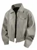 Jaqueta masculina retro americana de camurça com lapela, solta e casual, versátil para primavera e outono, disponível em várias cores com um toque de alta qualidade