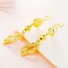 Brincos de Franja Retrô Banhados a Ouro Atacado para Mulheres, Estilo Longo, Brincos de Franja Folha de Ouro, Acessórios de Orelha Femininos
