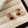 Pendientes Maillard Lujo Ligero Gama Alta Elegantes Pendientes de Esmalte Glaseado Pendientes de Aguja de Plata 925 Diseño de Nicho Femenino Sentido del Diseño