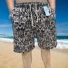 Shorts de Playa para Hombre de Verano para Uso al Aire Libre, Vacaciones Casuales, Estilo Étnico, Shorts de Algodón y Lino de Secado Rápido para Hombre