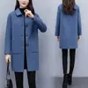 Abrigo de Lana para Mujer Largo Medio 2025 Otoño e Invierno Nuevo Estilo Coreano Holgado Talla Grande para Mujer Aspecto Adelgazante y Rejuvenecedor Abrigo de Lana