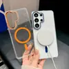 Transparente No Amarillea Magnética AplicABLE para Samsung S26Ultras Sencilla Tacto de Alta Gama S25Ultra Funda para Teléfono de Pareja