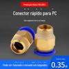 Conector rápido PC8-02 conector pneumático 4-M5 traqueia conector rápido 6-02 rosca externa conector reto 6-01