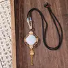 Nuevo collar con flor de ventana Ruyi de brocado estilo Song chino, colgante de tela de brocado de doble cara, accesorio de cuello vintage estilo chino, accesorio para llavero