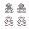 13 * 16mm acessórios de joias de liga pingente de urso fofo tridimensional diy brincos corrente de celular pingente pequeno atacado