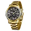 Reloj LIGE multifuncional de cuarzo impermeable para hombre, estilo de negocios, deportivo, casual, de moda, con correa de acero en color blanco plateado