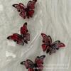 Nuevo hueco grande negro rojo acetato mariposa tridimensional DIY hecho a mano crema pegamento valle belleza decorativo accesorios para fotos