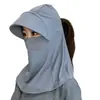 Sombrero Máscara Protector Solar Transpirable de Seda de Hielo Cubierta Facial Integrada Sombrero de Sol para Niños Verano Viaje al Aire Libre Sombrero de Sol