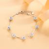 Pulsera de cuentas redondas de plata esterlina S925 para mujer, estilo coreano, con cristales de amor, pequeños diamantes frescos que combinan con todo, con explosiones transfronterizas.