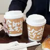 Taza de Corcho, Taza Desechable para Café, Taza de Papel para Té de Leche con Tapa, Empaque para Llevar Bebidas Calientes Estilo Chino para Latte con Logo Impreso