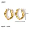 Pendientes Populares Europeos y Americanos de Acero Inoxidable para Mujer, Lujo Accesible Pendientes Elegantes Retro Transfronterizos U Joyería de Acero de Titanio de Gama Alta