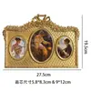 Moldura de Foto Dourada em Relevo Estilo Europeu Vintage Decoração de Parede para Casa e Pousada, Pendente de Parede Esculpido Artístico de Luxo Leve