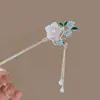 Grampo de Cabelo com Borla Floral Estilo Antigo para Mulheres, Grampo de Cabelo Estilo Chinês Hanfu, Grampo de Cabelo de Alta Qualidade, Acessório de Cabelo, Ornamento de Cabelo, Decoração de Cabelo
