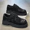 Nuevos Zapatos de Cuero para Hombre Verano 2026, Zapatos Gruesos que Aumentan la Altura, Zapatos de Cuero Transpirables, Zapatos Bajos de Estilo Británico Modernos Versátiles para Hombre
