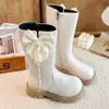 Botas Longas Femininas Botas Longas Infantis Botas Estilosas de Pequena Princesa para Meninas Outono e Inverno Botas Pretas de Moda para Meninas Pequenas