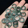 Anel de Jade Birmanês Natural Grau A 15mm Acessórios Atacado Anel de Jade Brincos Acessórios DIY Pingentes