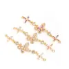 Cadena de Media Cadena Mariposa Diamante de Color Zirconia Chapada en Oro de 14 Quilates Conserva el Color Pulsera de Cristal Hecha a Mano para DIY Accesorios de Joyería con Cuentas Cadena