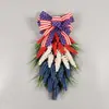 Amazon Guirlanda do Dia da Independência Americana Orelhas de Trigo Vermelhas, Brancas e Azuis Decoração para Pendurar na Lareira Parede da Escada Decoração de Batente de Porta