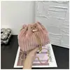 Bolso Pequeño Versátil con Cadena para Mujer 2025 Nuevo de Moda Tendencia Bolso Cubo de Pana para Hombro Bolso Cruzado Pequeño y Exquisito