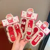 Festival de Invierno Nuevo Año Nuevo Niños Lazo Pegatina Mágica Niñas Flor Tela Pegatina Mágica Ropa de Año Nuevo Roja Cabello