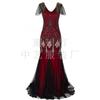 Vestido Vintage de Lantejoulas Europeu e Americano Selecionado Cuidadosamente, Estilo Anos 1920, para Banquetes e Festas, Vestido de Noite Longo Plus Size para Mulheres