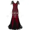 Vestido Retro Europeu e Americano Cruzado dos Anos 1920 com Lantejoulas Vestido Longo de Festa de Banquete Tamanho Plus Vestido Feminino de Comércio Exterior