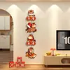 2026 Año del Caballo Decoración de Pared de Fondo de TV Colgantes para Decoración Combinación para Recibidor Pinturas Colgantes Estilo Chino Nuevo Decoraciones Colgantes de Paz y Alegría
