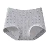 Algodón peinado antibacteriano 10A, transpirable y cómodo, con tiro extendido que no aprieta la cintura, en estampado gris cáñamo, ropa interior de tiro medio hecha de algodón peinado antibacteriano 10A
