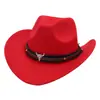Sombrero de ala vuelta de Xizang, Sombrero de vaquero occidental, Sombrero de fieltro de Xizang, Nuevo Sombrero étnico estilo Cow Head de la meseta de la pradera para exteriores