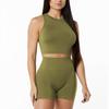 Ropa de Yoga Transfronteriza Traje de Mujer Verano de Gama Alta Push-Up Revelador de Busto Adelgazante Fitness Running Yoga Set de Dos Piezas