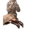 Novas botas de salto alto para outono e inverno, botins versáteis de bico fino em couro genuíno, botinhas estilo francês de salto grosso, botas retas simples e elegantes