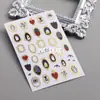 2025 Halloween Nuevas Pegatinas para Uñas con Borde Dorado Dibujos Animados Fantasma Araña Gato Negro Pegatinas Adhesivas de Halloween para Uñas