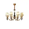 Lámpara Colgante de Tela Luz de Sala de Estar Estilo Mid-Century Luz de Comedor Diseñador Francés Retro Lirio del Valle Luz de Madera Maciza Hierro Sin Escrúpulos