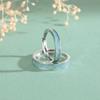 Anillo de pareja de plata de ley S999 de porcelana azul y blanca, nuevo anillo de estilo chino nacional para hombres y mujeres, un par de pulseras de plata esterlina de regalo.