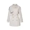 Casaco Trench Comprimento Médio Khaki 2026Dfvf Castelford para Mulheres Baixas, Jaqueta Estilo Britânico