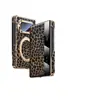 Adecuado para funda de teléfono Huawei PuraXMax, tapa abatible con atracción magnética, estampado de leopardo dorado, ventana de visualización inteligente, funda PuraXMax Edición Coleccionista