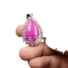 Pingente de jade flor de pessegueiro pingente de gota d'água de jade pingente de quartzo rosa pingente de gota d'água de jade rochoso pingente de colar