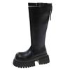 7cm Aumentou Knights Botas Femininas com forro de lã 2024 Inverno Novo Estilo Plataforma Botas Altas de Fundo Grosso Ins Mas Botas Longas Até o Joelho Mulheres