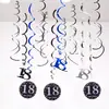 Festa de Aniversário Decorações Espirais Penduradas de PVC com 12 Peças para 30º, 40º, 50º, 60º Aniversário Decoração de Ambiente Pingentes Internos