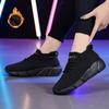 Novos tênis femininos sapatos de verão voando tecido elástico meias sapatos masculinos malha sola macia tênis de corrida moda preguiçoso sapatos