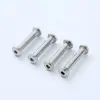 Tornillo de conexión para muebles de acero inoxidable, doble cabeza, dado hexagonal, borde biselado, tuerca hembra, cabeza plana redonda, tope, autoblocante
