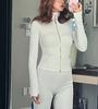Chaqueta Definida de Cuello Alto con Soporte para Fitness y Yoga, Ajuste Slim, Top Casual Elástico para Mujer
