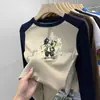 2026 Nova Camada Base Térmica de Fleece Versátil para Meninos de Crianças Médias e Maiores, Outono/Inverno Gola Redonda Blusa de Manga Longa Color Block Quente Tendência