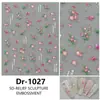 Manicure de Flores Silvestres Coloridas de Primavera Adesivos em Relevo Pintura a Óleo Romântica Adesivos de Unha Frescos Simples Fofos Novo Estilo