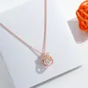 Pingente Coração Batendo Runxin Moda Feminina Corrente de Clavícula Versátil com Joia Emocionante Colar Inteligente Coroa Coreana