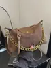 Bolso de mano de cadena retro americano para mujer, bolso de hombro cruzado casual de moda versátil de verano mate