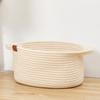 Cesta de almacenamiento de cuerda de algodón sencilla de estilo nórdico, cesta de almacenamiento de artículos diversos de escritorio, cesta de algodón para refrigerios, marco de almacenamiento, uso de alfombra