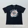 Camiseta de Manga Corta con Estampado de Letras Hip-Hop Americano Synaworld para Hombre, Top Casual Holgado de Cuello Redondo Estilo Europeo y Americano, Verano