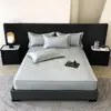 Lujo Ligero Jacquard Carbón Hielo 900D Sábanas Colchonetas Suaves Refrigeradas Clase Amigable con la Piel Transpirable Lavables a Máquina Colchoneta de Seda de Hielo para Dormir Desnudo